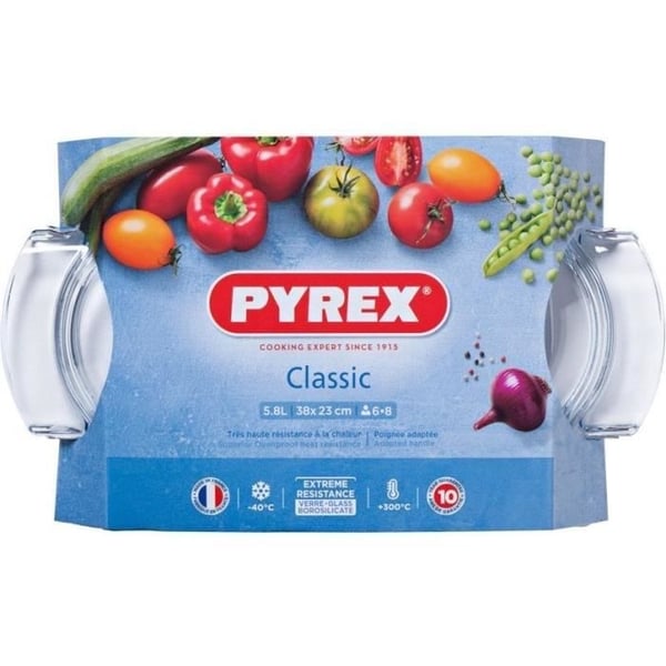 Gryde - PYREX - 1450076 - Oval - Borosilikatglas - 38 x 23 cm