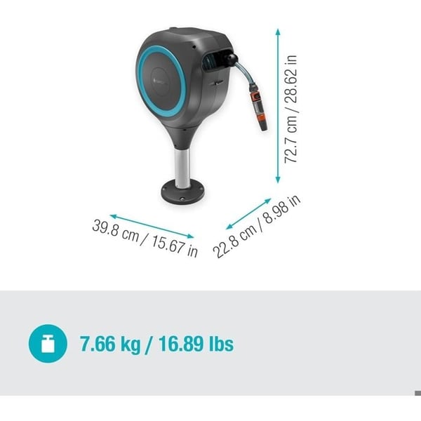 Automaattinen terassiletkukela - GARDENA - RollUp S - Sininen - Pituus 15 m - 13 mm letku