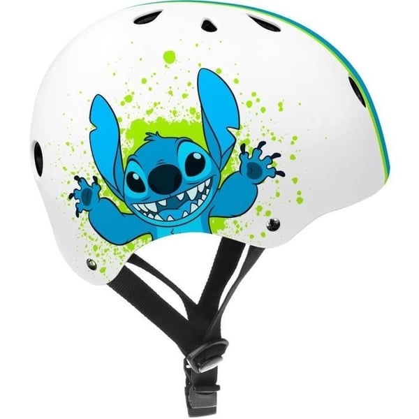 Skatehjelm - DISNEY - STITCH - Justerbar hovedomkreds 53/57 cm - Ventilationsåbninger og indvendigt skum for mere komfort