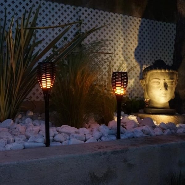 Sæt med 2 Maity Sun mini solcellelygter - LUMI JARDIN - LED - H 70 cm - Varm hvid