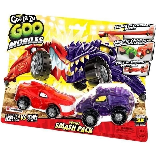 Miniaturekøretøjer - MOOSE TOYS - GOO MOBILES - BLAZAGON VS TREADS SHREDZ