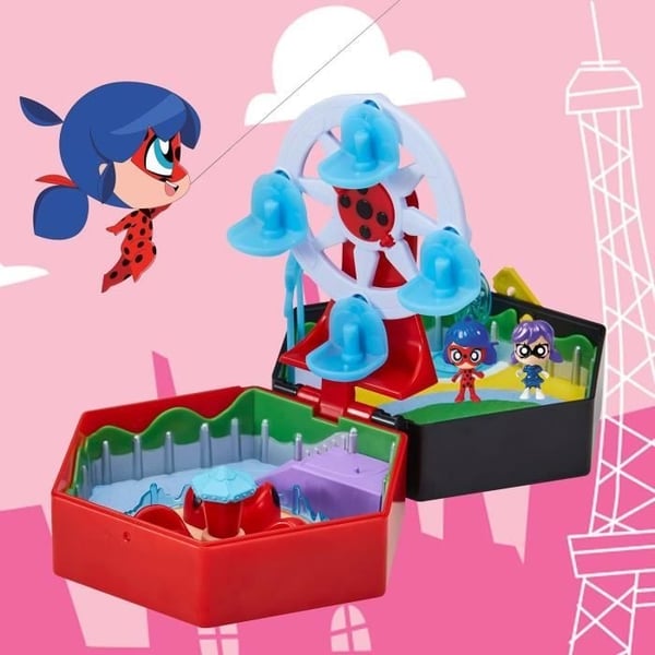 BANDAI - Mirakuløs Mariehøne - Mini Chibi Universe Forlystelsespark - Mini Marinette og Climatika figurer inkluderet - P50553