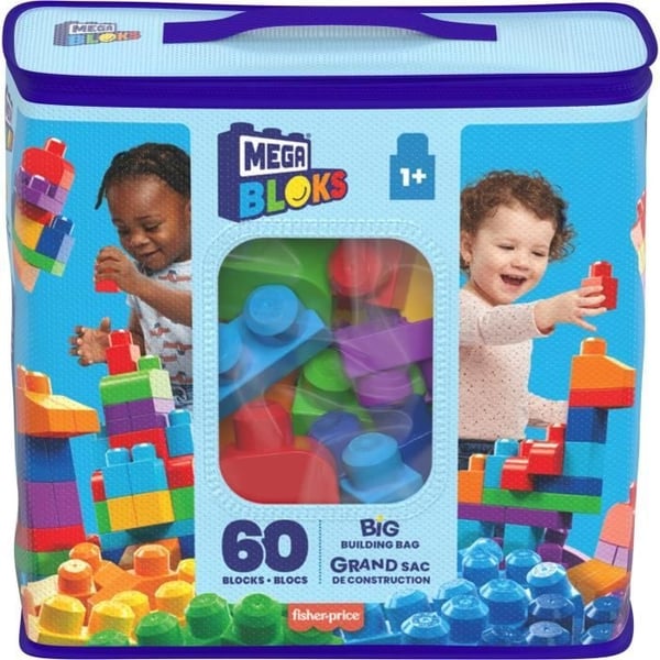 Mega Bloks - Klassisk Mellemstor Taske 60 Klodser - Byggeklodser - 12 Måneder og Opefter DCH55