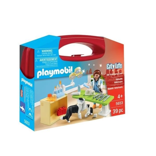 PLAYMOBIL 5653 Dyrlægekuffert, Byliv, Dyrepleje, Kreativ rolleleg, 39 dele, Fra 4 år