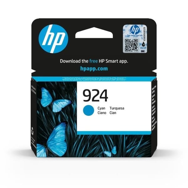 HP 924 alkuperäinen syaani mustekasetti