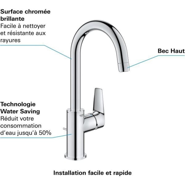GROHE Etgrebs håndvaskarmatur - Størrelse L - Svanehals - Krom