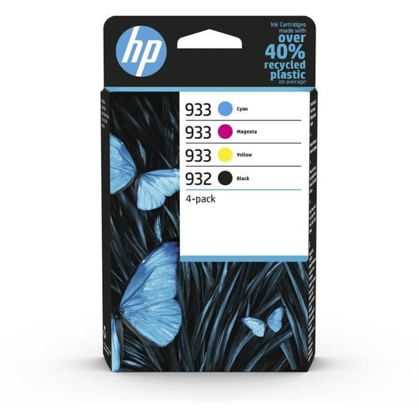 HP 932/933 4-pak originale blækpatroner sort, cyan, magenta, gul (6ZC71AE) til HP OfficeJet 6700, 7110, 7610