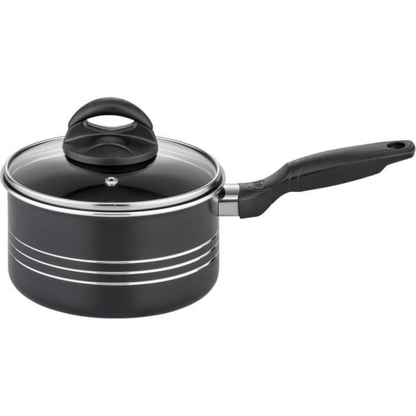 Køkkengrejsæt - Induktion - GSW - MILANO NERO - 15 dele - Massiv aluminium - Sort