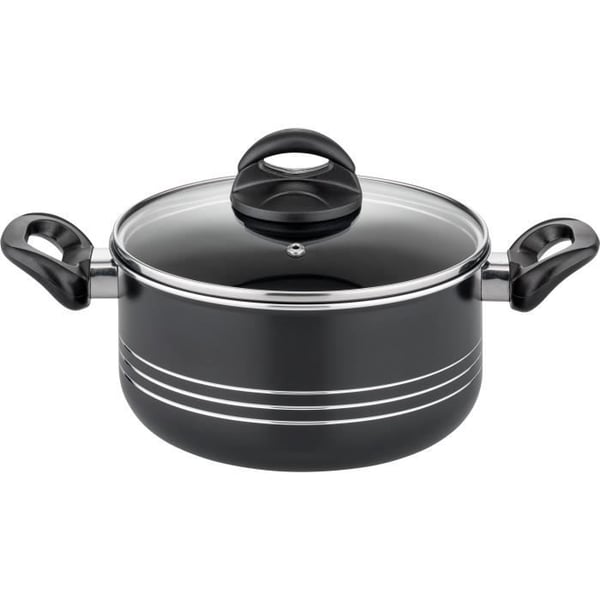 Køkkengrejsæt - Induktion - GSW - MILANO NERO - 15 dele - Massiv aluminium - Sort