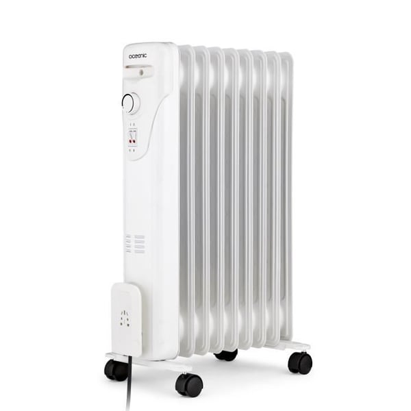 Elektrisk oljefylld radiator - 2000 Watt - OCEANIC - 3 effekter - 9 element - Mobil - Vit