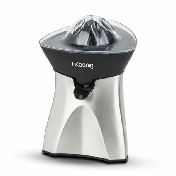 Elektrisk citruspresse - H.KoeNIG AGR60 - 2 udskiftelige kegler - Drypfri tud - Rustfrit stål