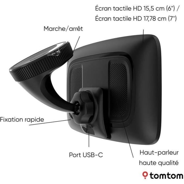 TomTom - GO Superior 6 - Bil-GPS - 6 tommer - TomTom Traffic - 2 års Premium-tjenester inkluderet - Verdenskort