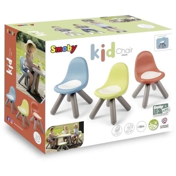 Smoby Life - Himmelblå børnestol - Blæste ben - Indendørs og udendørs - UV-bestandig