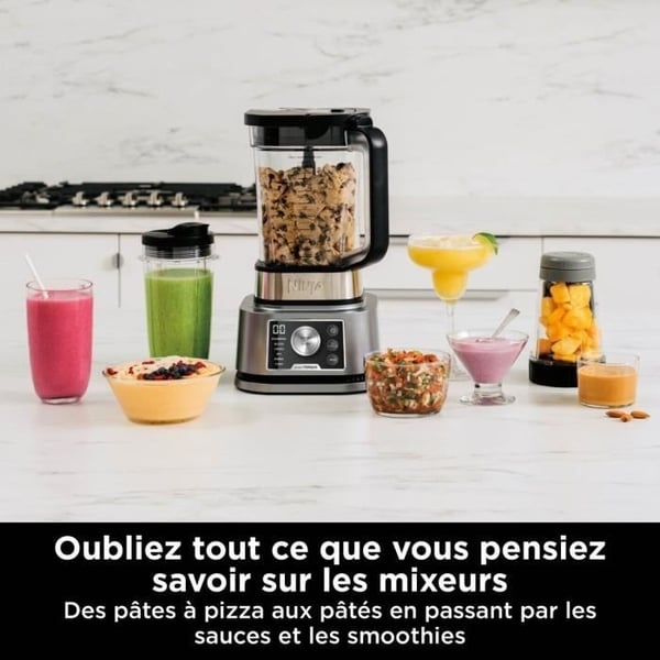Ninja Blender 3-i-1 Foodi Power Nutri CB350EU - automatiske programmer - 2,1 L kande, 700 ml og 400 ml skåle - 1200 W