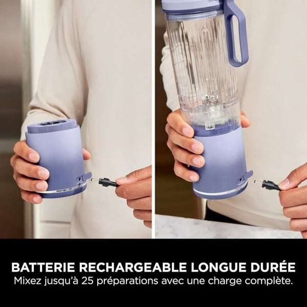 NINJA Blast Max bærbar blender - BC251EULD - 530 ml skål - 2 timers batterilevetid - ledningsfri - BPA-fri - lavendel