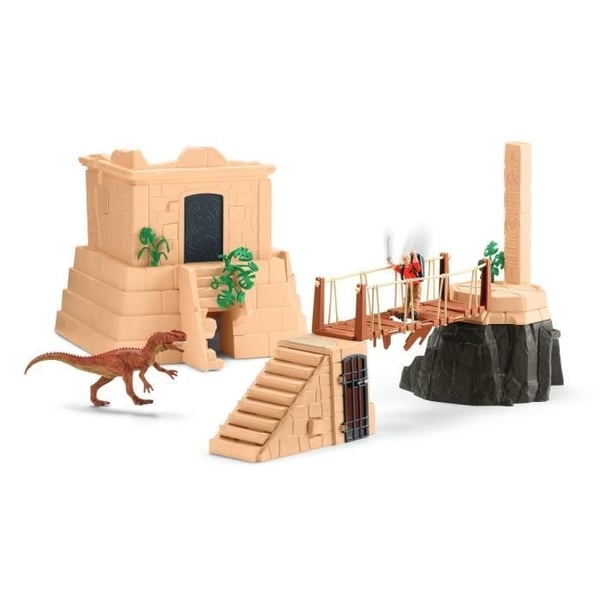 Eventyr i det forsvundne tempel, Schleich 42657 Dinosaurer, Legesæt med en Monolophosaurus-dinosaur inkluderet, For børn fra 5 år