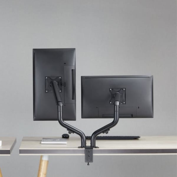Dobbelt leddelt arm - OPLITE - MT10 - Sort - Ergonomisk - Justerbar - VESA-kompatibel