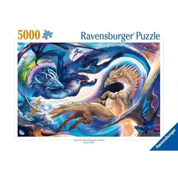5000 brikkers puslespil Drage om dagen og natten, Fra 14 år, Drager, 12000813, Ravensburger