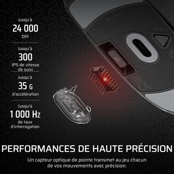 Trådløs Gamingmus - CORSAIR - M55 Trådløs - Sort, Symmetrisk