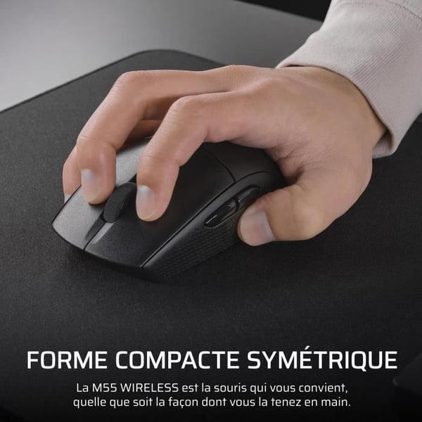 Trådløs Gamingmus - CORSAIR - M55 Trådløs - Sort, Symmetrisk