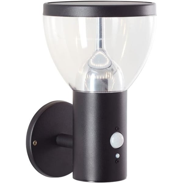 Udendørs væglampe - BRILLIANT - TULIP - LED og solcelle - Bevægelsessensor - Rustfrit stål og plastik - 4 W - Sort