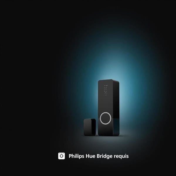 Kontaktsensor - Philips Hue - Sikker - Sort - Nem installation - Styring via Hue-app
