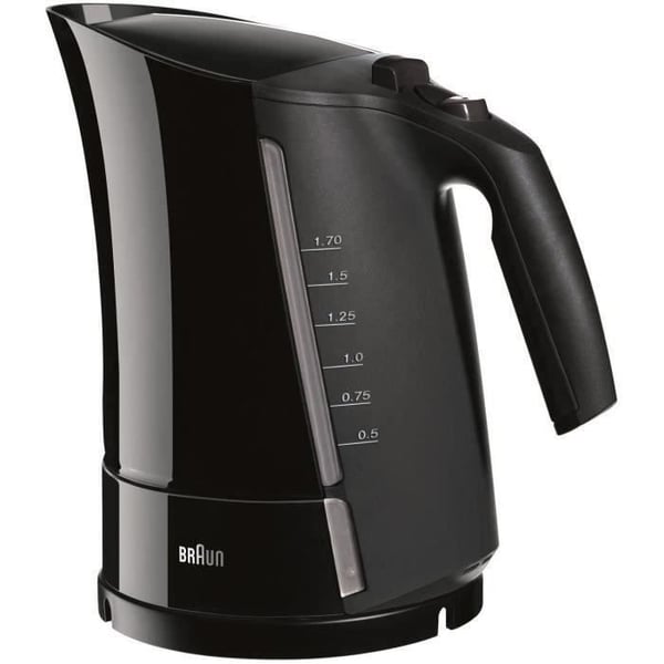 BRAUN WK300 Vattenkokare - 1,7L - Svart - Ultrasnabb uppvärmning på 45 sekunder - Avtagbart antikalkfilter