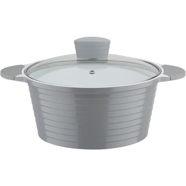 Gryde i støbt aluminium - GSW - BOLERO - 28 cm - Induktion - Grå / Hvid