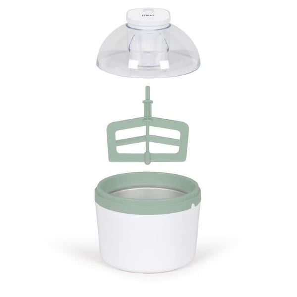 Ismaskine - LIVOO - DOM461 - 12W - 1L - Aluminiumskål - Blandepaddel, form til 7 is, 7 pinde inkluderet