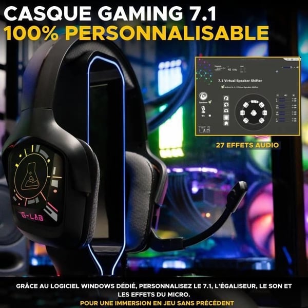Kablet Gaming Headset - G-Lab - KORP COBALT 7.1 - 7.1 Surround Sound - USB - RGB