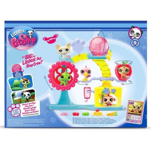 BANDAI - Littlest Pet Shop - Fun Factory Legesæt - Legesæt med 2 kæledyr, dekorationer og tilbehør - BF00519