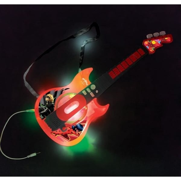 Elektronisk lysguitar med briller udstyret med mikrofon - Ladybug