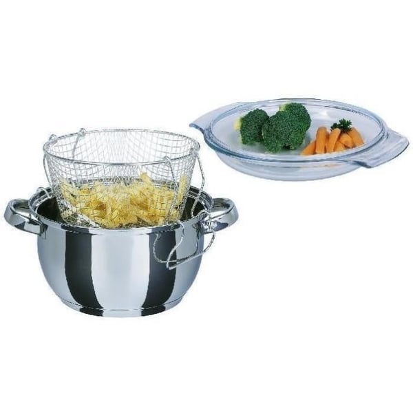 Frituregryde - GSW - 488204 - Induktion - 22 cm - Glaslåg - Rustfrit stål