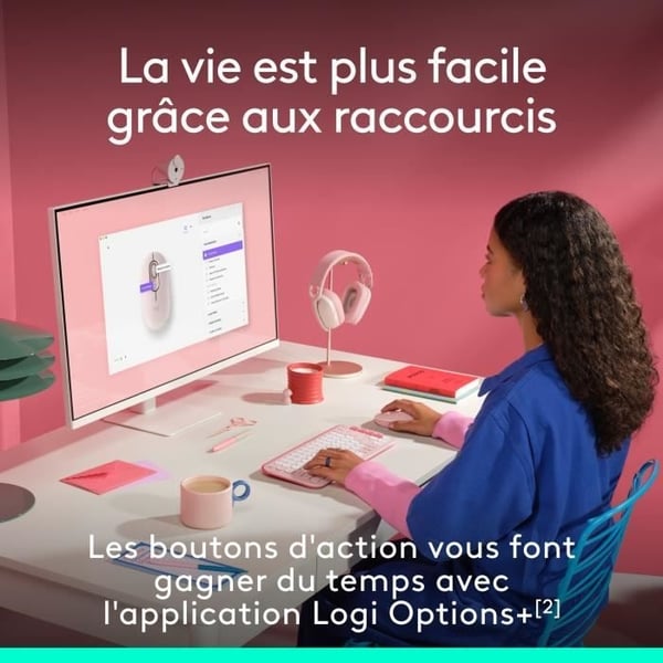 Mus - Trådlös - Logitech - Pop Mouse - Rosa