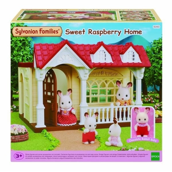 Miniaturehus - SYLVANIAN FAMILIES - Hindbærhus - Til baby - Brun - Rød, brun og beige