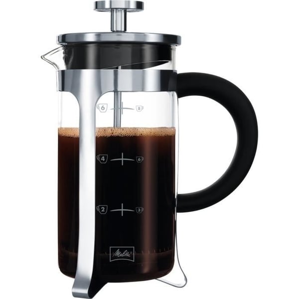 MELITTA Premium French Press-kaffebryggare i glas och rostfritt stål 8 koppar