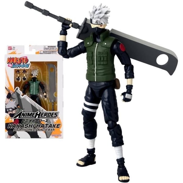 Anime Heroes-figur - Bandai - Naruto Shippuden - Kakashi Hatake (Fjerde Store Ninja-krig) - 17 cm