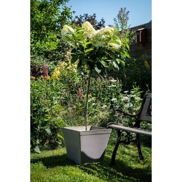 Firkantet potte - GARDEN ID - Green Care Impact Taupe - 29 x 26 cm - 10 års garanti - 100% genanvendt - UV/frostbestandig