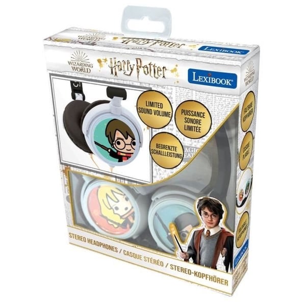 Harry Potter Børne Foldbare Stereo Hovedtelefoner med Kabel - LEXIBOOK - Lydstyrkebegrænser