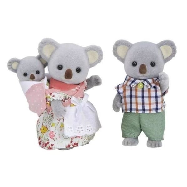 Sylvanian Koala Familie - SYLVANIAN FAMILIES - 5310 - Leddelt og Påklædt - Grå