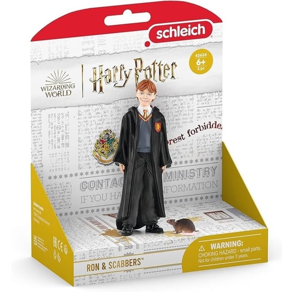 Ron og Scabbers, figur fra Harry Potter-universet, til børn fra 6 år, 4 x 2 x 10 cm - Schleich 42634 Wizarding World