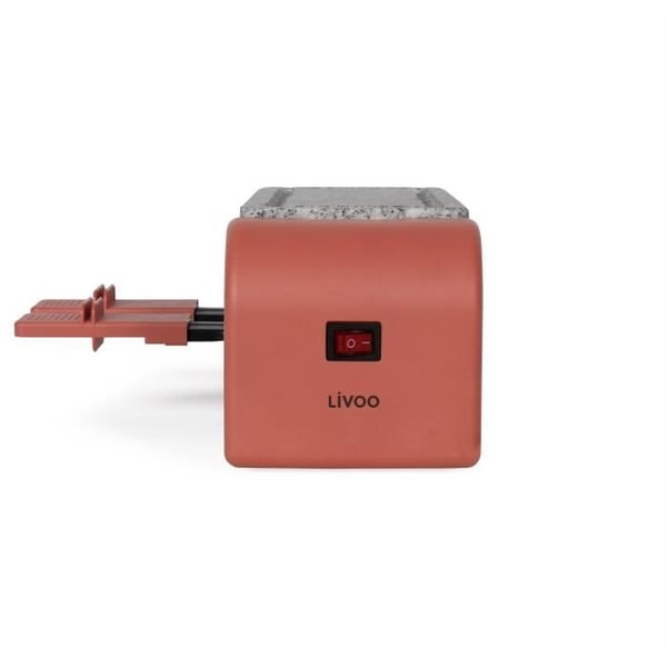 Tilslutbar 2-personers raclette - LIVOO - DOC310R - 450W - 2 personer - Automatisk termostat - 2 træspatler og 2 fonduegryder