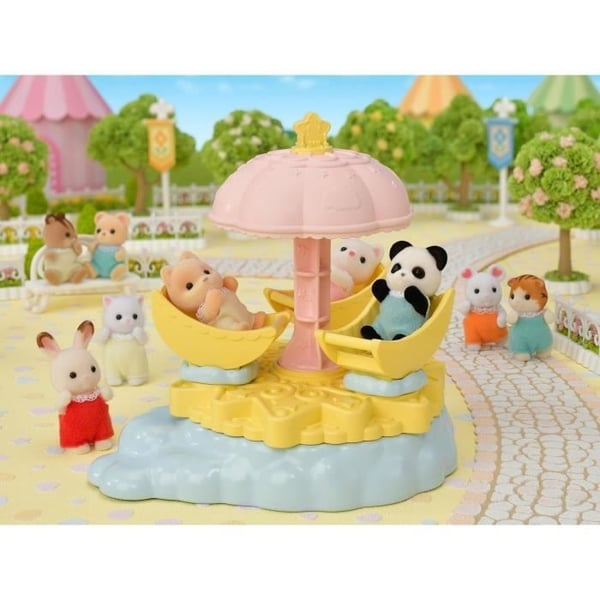 Miniaturefigurer - SYLVANIAN FAMILIES - Stjernekarrusel med pandaunge