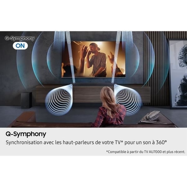 SAMSUNG HW-Q610F - Samsung Q-Series 3.1.2-kanals Soundbar - Trådløs Subwoofer - Dolby Atmos - Titanium Sort