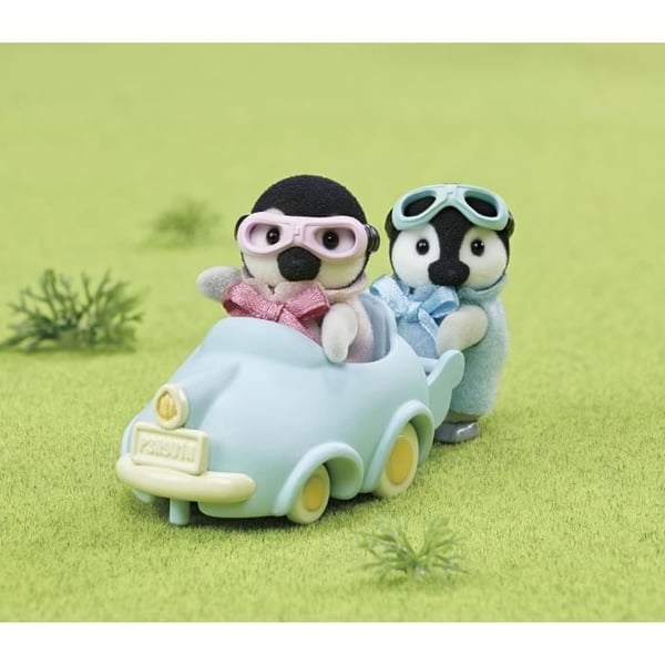 Nukke - SYLVANIAN FAMILIES - Pingviinikaksoset - Auto ja lasit - Nivelletty