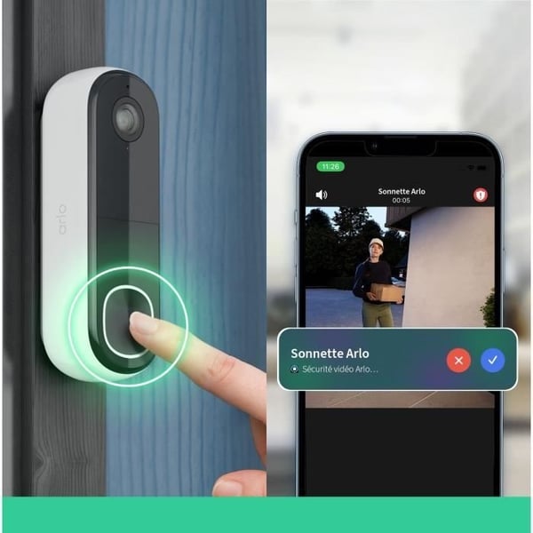 Trådløs videodørklokke - ARLO - AVDK4001-100PES - 4 i 1 - Farvevideo - USB-port