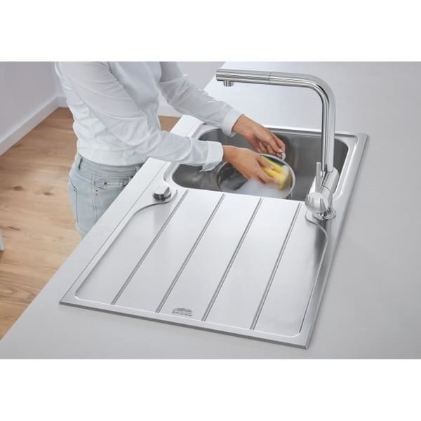 GROHE Minta 32168000 håndvaskarmatur - Udtræksbruser - L-formet tud - 360° drejelig rørtud - Kontraventil - Krom
