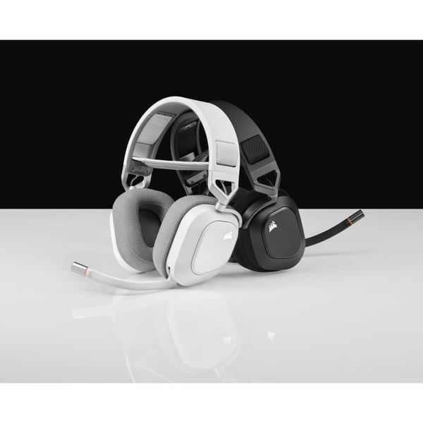 CORSAIR HS80 RGB Trådløst Gaming Headset Hvid Dolby Atmos Lyd Omnidirektionel Mikrofon