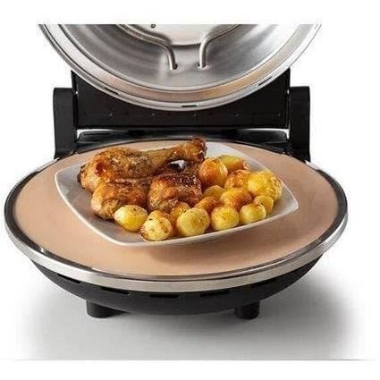 ARIETE Sähköinen pizzauuni - 917 - Musta - Tulenkestävä kivi - 1200 W - Halkaisija 33 cm - Max. lämpötila 400 °C ARIETE Sähköinen pizzauuni - 917 - Musta - Tulenkestävä kivi - 1200 W - Halkaisija 33 cm - Max. lämpötila 400 °C