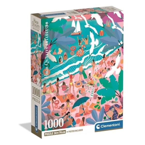 CLEMENTONI - Kompakt 1000 brikker - Søndag på stranden
